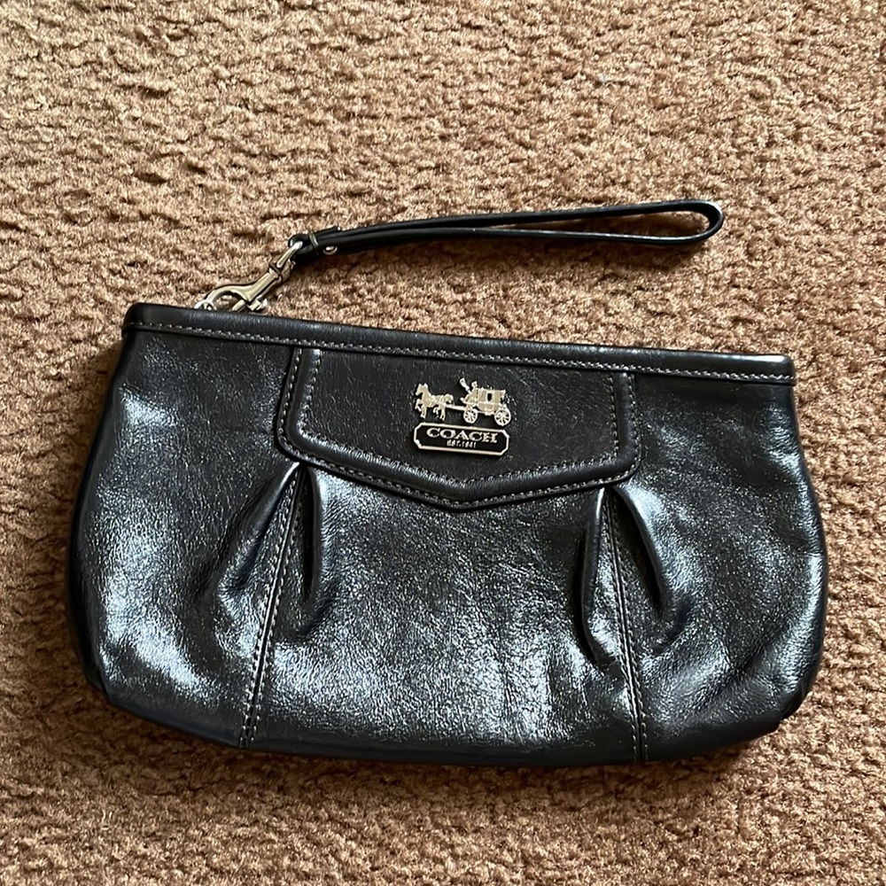 Coach black wristlet